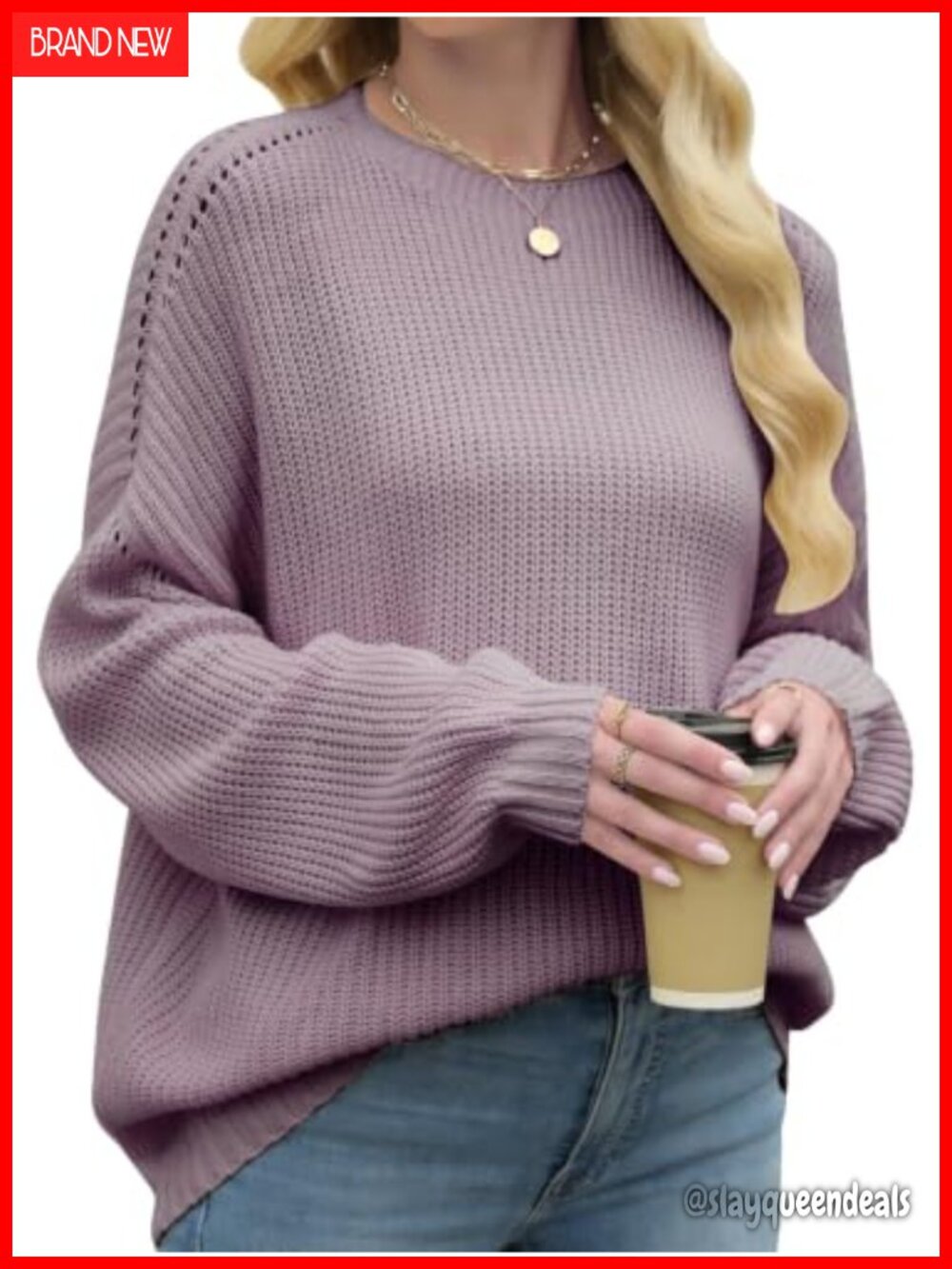 Oversized Knit Ribbed Pullover Tunic Sweater - Picture 4 of 6